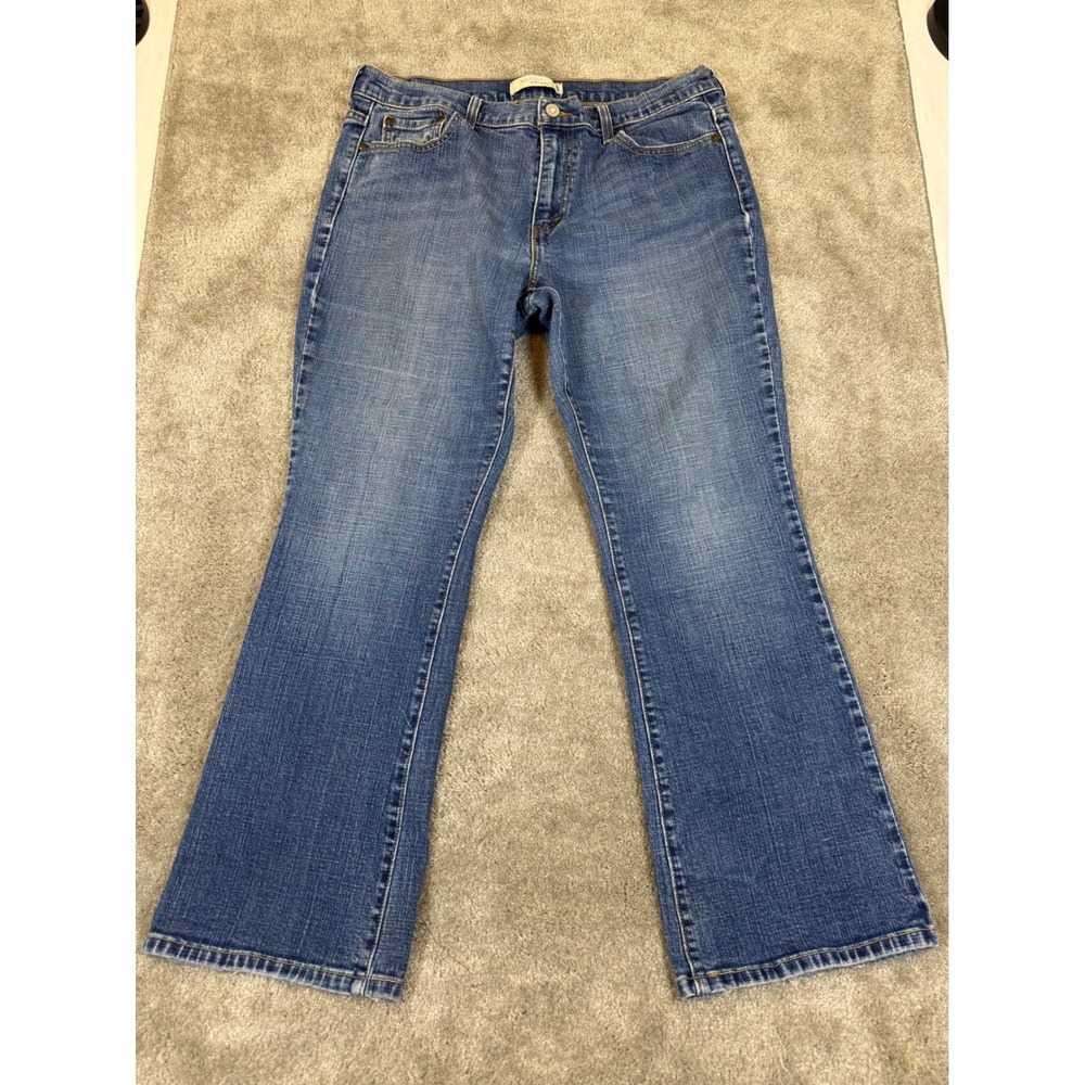 Levis 515 Boot Cut Jeans Womens 14 Short Medium Wash Blue Denim Stretch 515-0185